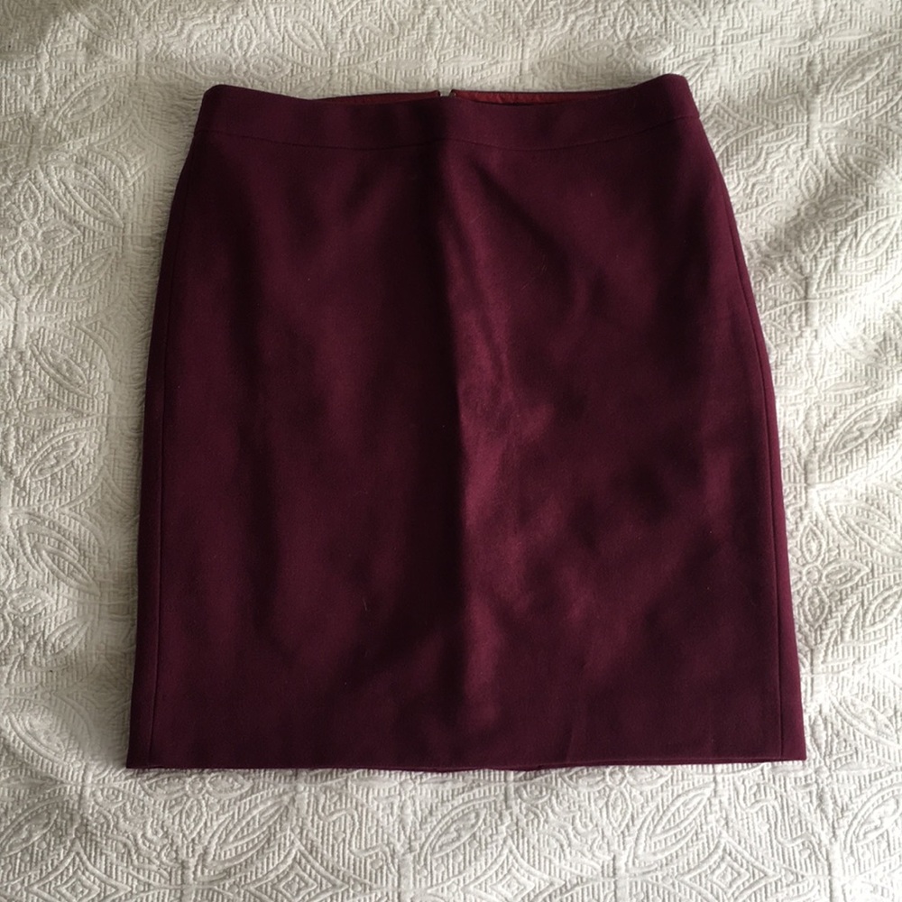 Classic J. Crew Maroon Pencil Skirt